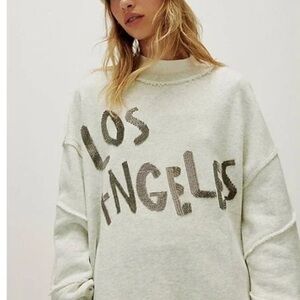 Free People x Ragabond Studio City Dreams Los Angeles Oversized M Sweatshirt NWT